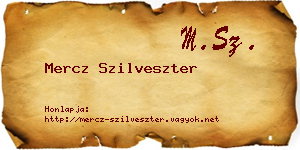 Mercz Szilveszter névjegykártya