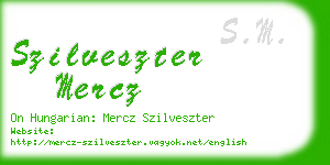 szilveszter mercz business card
